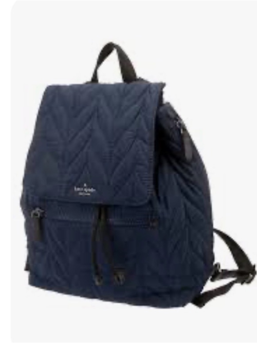Kate Spade New York Ellie Navy Blue Flap Quilted Backpack Large